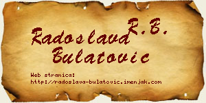 Radoslava Bulatović vizit kartica